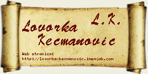 Lovorka Kecmanović vizit kartica